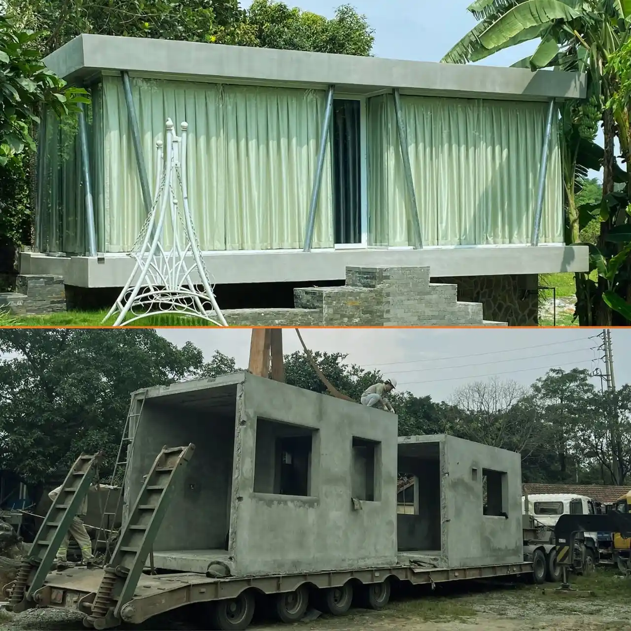 Nhà di động beton lõi xốp VRO nhẹ, cách nhiệt, cách âm, chống thấm, chống nồm, dễ di dời và lắp đặt nhanh